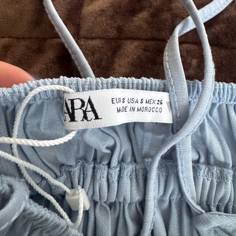 ZARA Blue PLEATED TOP - Picture 9 of 9